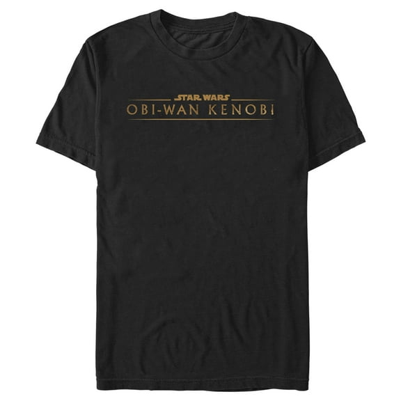 Men's Star Wars: Obi-Wan Kenobi Original Series Logo Gold  Graphic Tee Black Medium