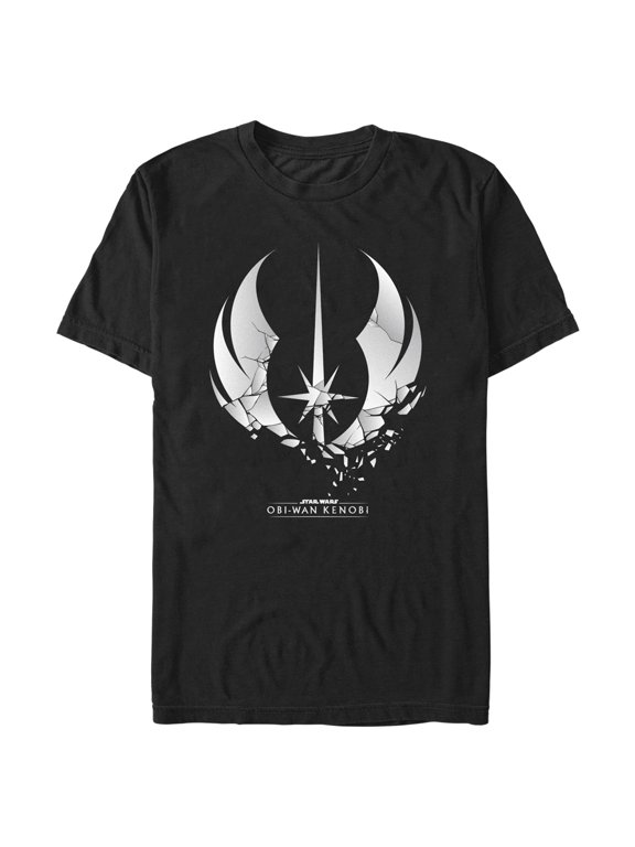 Men's Star Wars: Obi-Wan Kenobi Shattered Jedi Knight Emblem Graphic Tee Black Medium