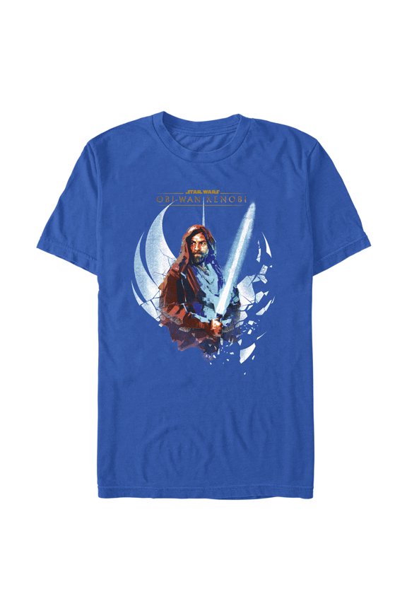 Men's Star Wars: Obi-Wan Kenobi Shattered Jedi Knight Kenobi Graphic Tee Royal Blue / Shattered Small