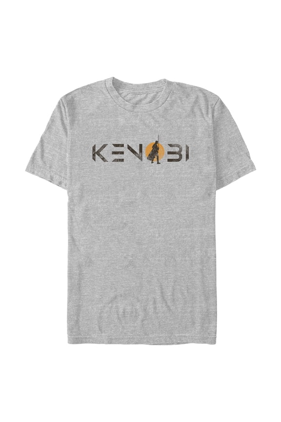 Men's Star Wars: Obi-Wan Kenobi Vintage Silhouette Kenobi Sunset  Graphic Tee Athletic Heather Large
