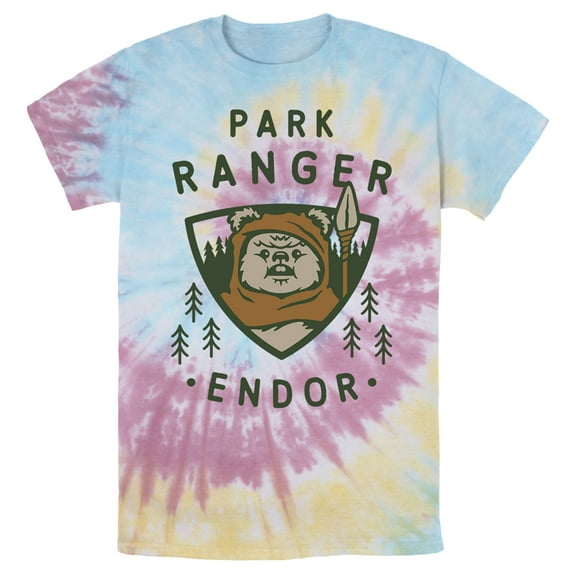 Men's Star Wars Park Ranger Endor Ewok Badge  Graphic Tee Tie Dye 2X Large