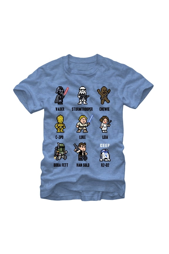 Men's Star Wars Pixel Character Guide  Graphic T-Shirt