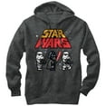 thumbnail image 1 of Men's Star Wars Pixel Darth Vader and Stormtroopers Pull Over Hoodie Charcoal Heather 2X Large, 1 of 3