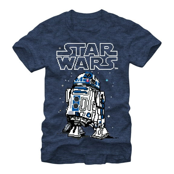 Men's Star Wars Pixel R2-D2  Graphic Tee Navy Blue Heather 2X Large
