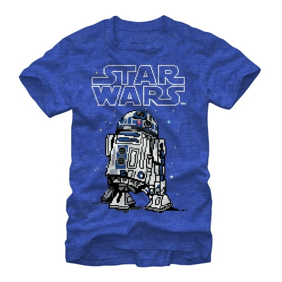 Men's Star Wars Pixel R2-D2  Graphic Tee Royal Blue Heather 2X Large