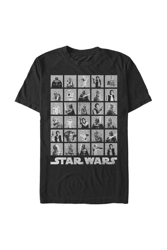 Men's Star Wars Poster Character Grid Graphic Tee Black Medium