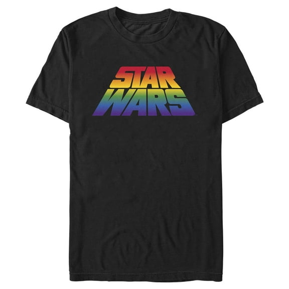 Men's Star Wars Pride Perspective Rainbow Logo Graphic Tee Black 3X Large
