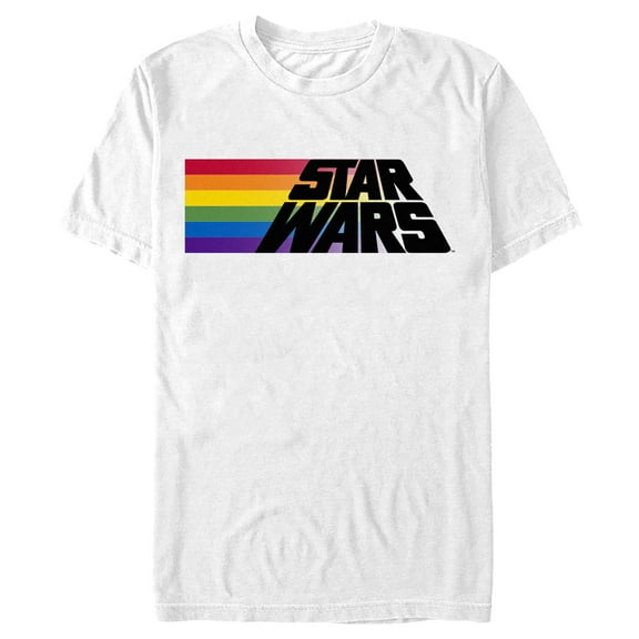 Men's Star Wars Pride Rainbow Flag Logo  Graphic Tee White Small
