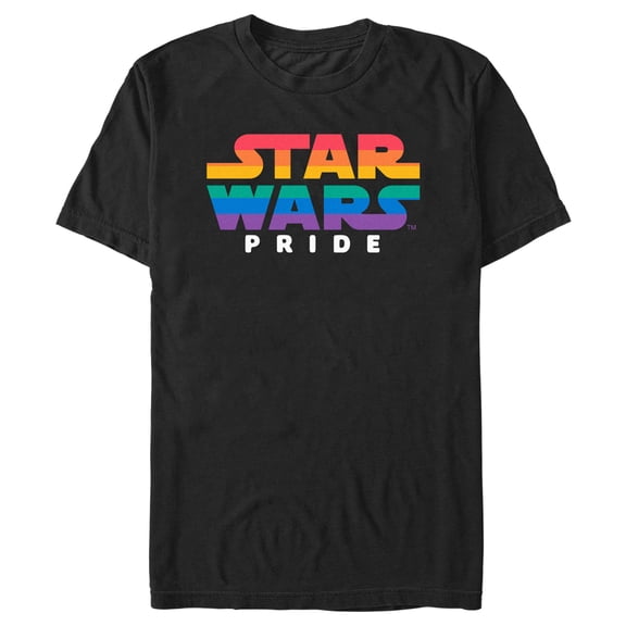 Men's Star Wars Pride Rainbow Logo Graphic Tee Black 2X Large