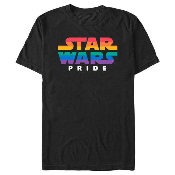 Men's Star Wars Pride Rainbow Logo Graphic Tee Black X Large