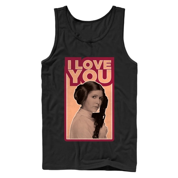 Men's Star Wars Princess Leia Quote I Love You Tank Top Black X Large