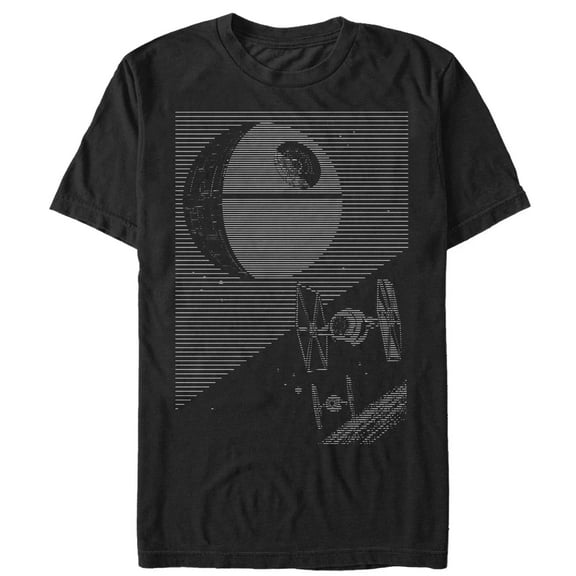 Men's Star Wars Printer Streak Death Star  Graphic Tee Black 2X Large