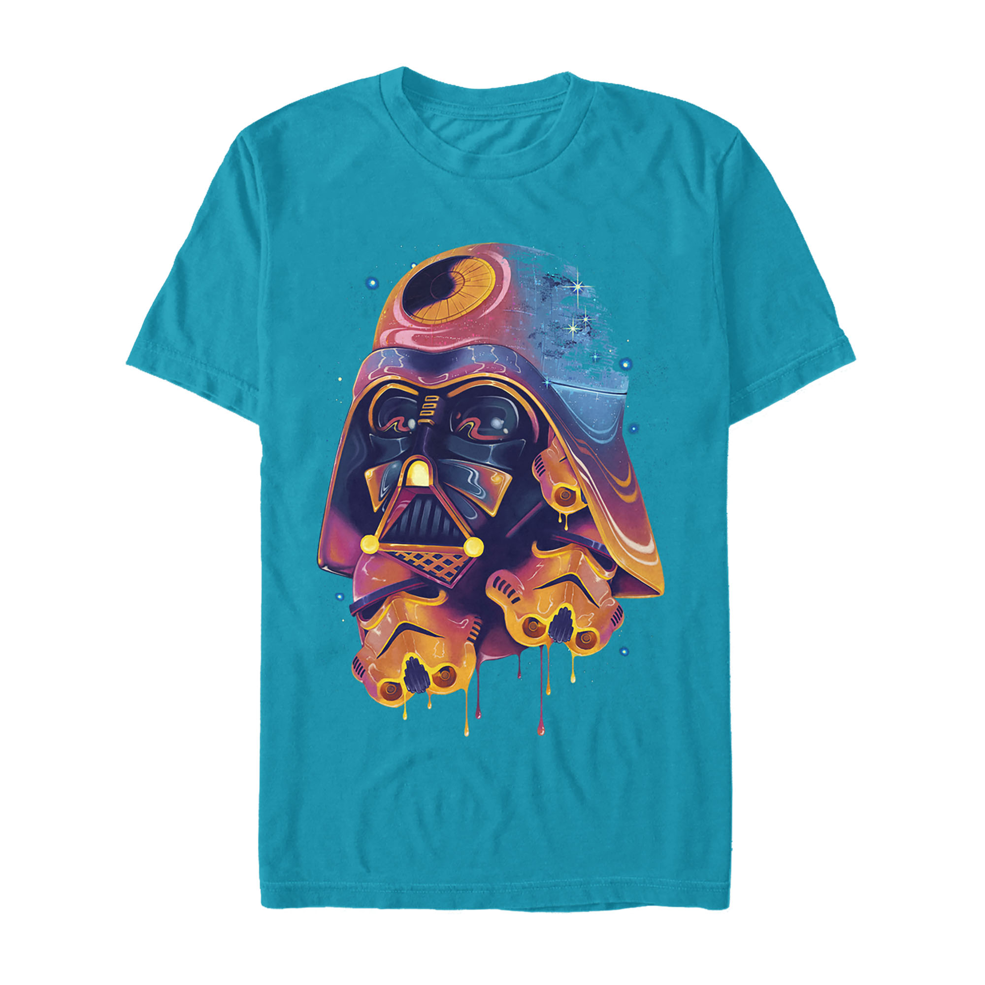 Men's Star Wars Psychedelic Darth Vader  Graphic Tee Turquoise 3X Large - image 1 of 4