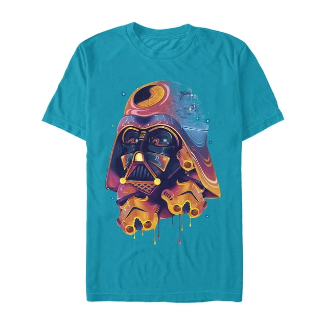 Men's Star Wars Psychedelic Darth Vader  Graphic Tee Turquoise 3X Large