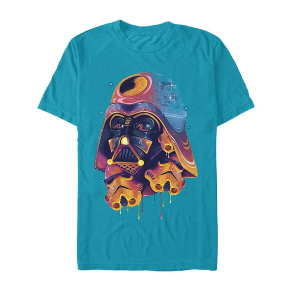 Men's Star Wars Psychedelic Darth Vader Graphic Tee Turquoise Medium