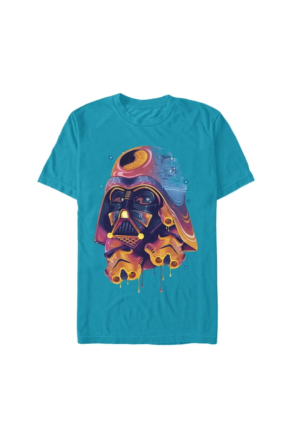 Men's Star Wars Psychedelic Darth Vader Graphic Tee Turquoise Medium