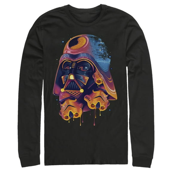Men's Star Wars Psychedelic Darth Vader Long Sleeve Shirt Black X Large