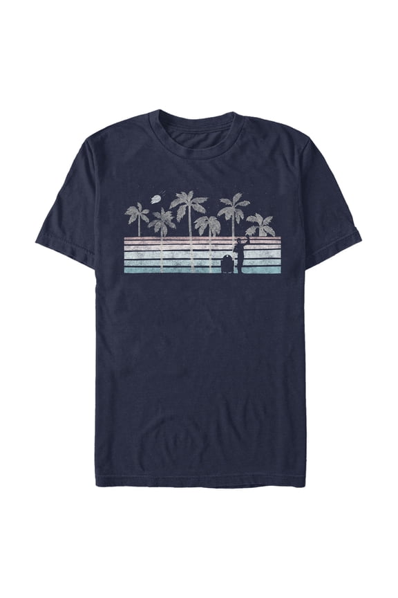 Men's Star Wars R2-D2 C-3PO Neon Paradise Graphic Tee Navy Blue X Large