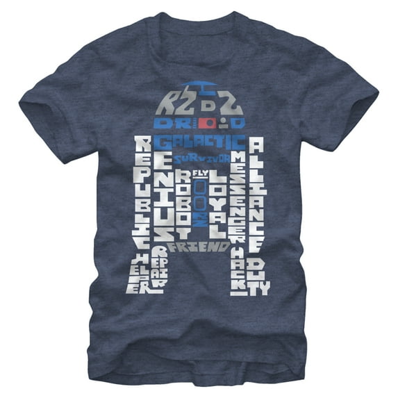 Men's Star Wars R2-D2 Droid Genius Graphic Tee Navy Blue Heather Medium
