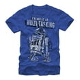 thumbnail image 1 of Men's Star Wars R2-D2 Great at Multitasking  Graphic Tee Royal Blue Heather X Large, 1 of 4
