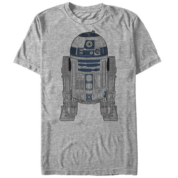 Men's Star Wars R2-D2 Henna Print  Graphic Tee Athletic Heather 2X Large