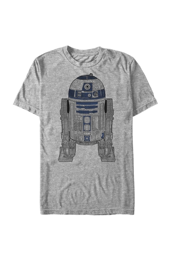 Men's Star Wars R2-D2 Henna Print Graphic Tee Athletic Heather Large