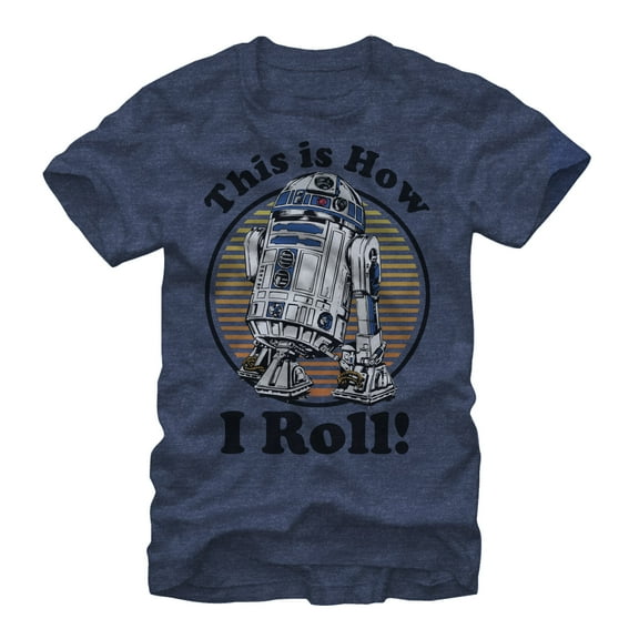 Men's Star Wars R2-D2 How I Roll  Graphic Tee Navy Blue Heather Large