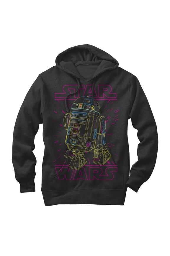 Men's Star Wars R2-D2 Lines  Pull Over Hoodie Black Large