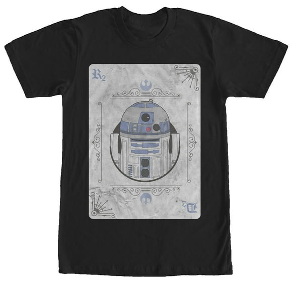 Men's Star Wars R2-D2 Playing Card  Graphic Tee Black 2X Large