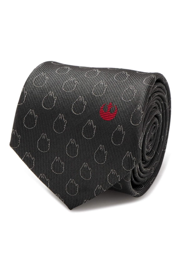 Rebel Alliance Millennium Falcon Gray Men's Necktie with Red Crest