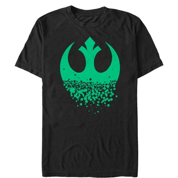 Men's Star Wars Rebel Symbol Clover Fade Graphic Tee Black Small
