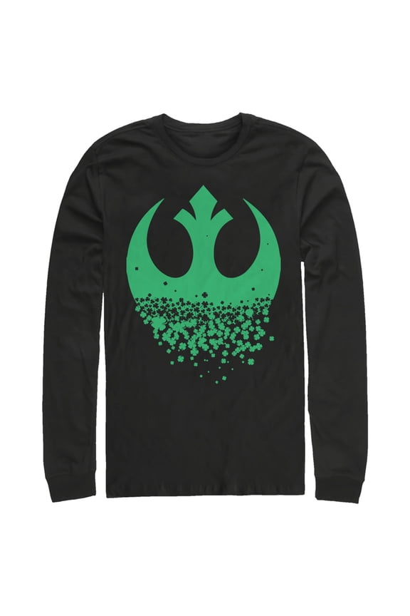 Men's Star Wars Rebel Symbol Clover Fade Long Sleeve Shirt Black X Large