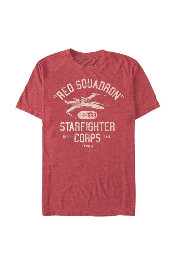 Men's Star Wars Rebel X-Wing Starfighter Corps Collegiate Graphic Tee Red Heather Large