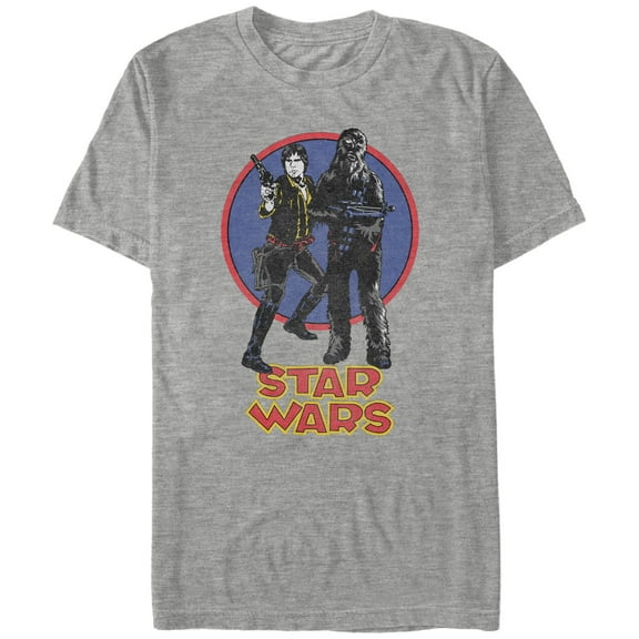 Men's Star Wars Retro Best Friend Circle Graphic Tee Athletic Heather Large