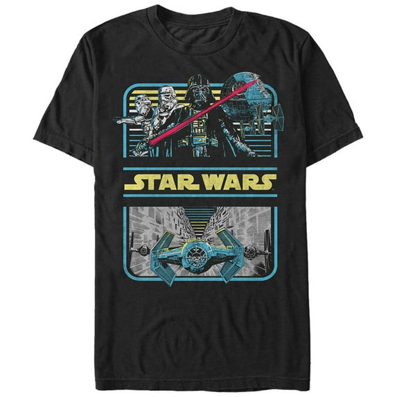 Men's Star Wars Retro Darth Vader Graphic Tee Black 2X Large