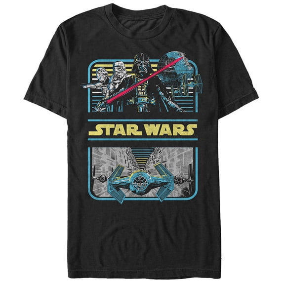 Men's Star Wars Retro Darth Vader Graphic Tee Black 3X Large