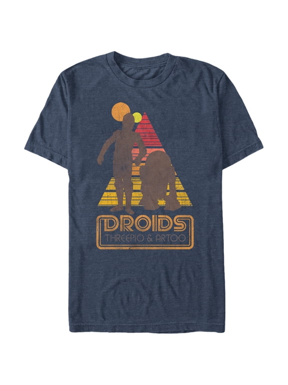 Men's Star Wars Retro Droids Graphic Tee Navy Blue Heather 5X Large