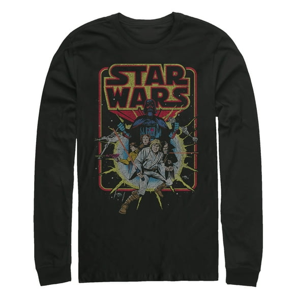 Men's Star Wars Retro Explosion  Long Sleeve Shirt Black X Large