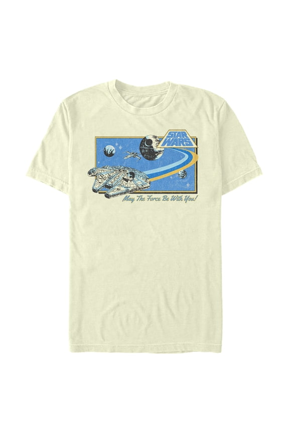 Men's Star Wars Retro Flight Path Graphic Tee Cream Large