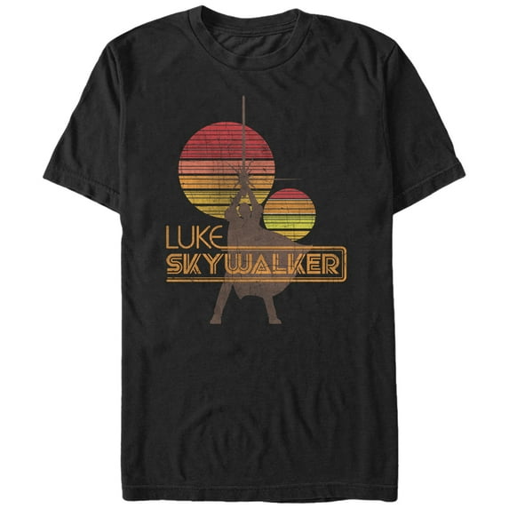 Men's Star Wars Retro Luke Skywalker Silhouette Graphic Tee Black 5X Large