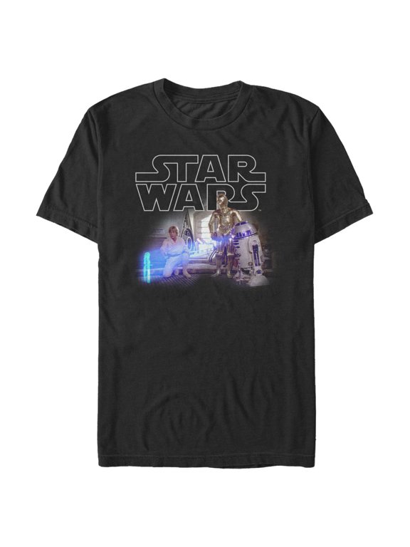 Men's Star Wars Retro R2-D2 First Meeting Graphic Tee Black 5X Large
