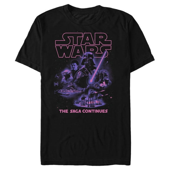 Men's Star Wars Retro Saga Continues Character Collage Graphic Tee Black 4X Big Tall