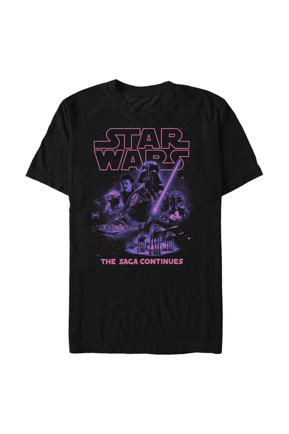 Men's Star Wars Retro Saga Continues Character Collage Graphic Tee Black 4X Big Tall