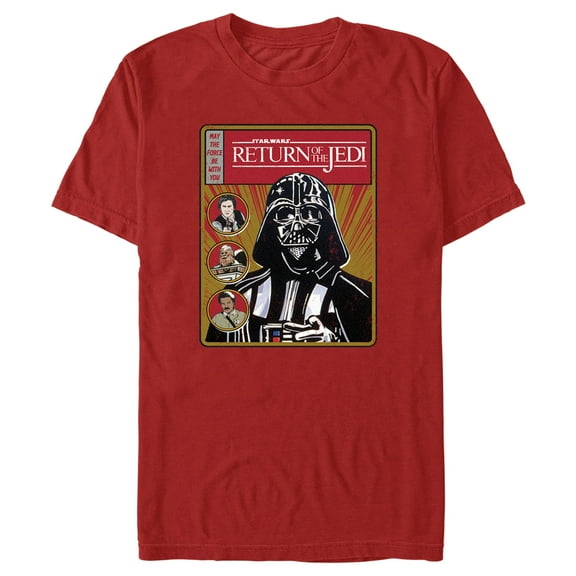 Men's Star Wars: Return of the Jedi Return of the Jedi Darth Vader Comic Book Cover  Graphic Tee Red Large