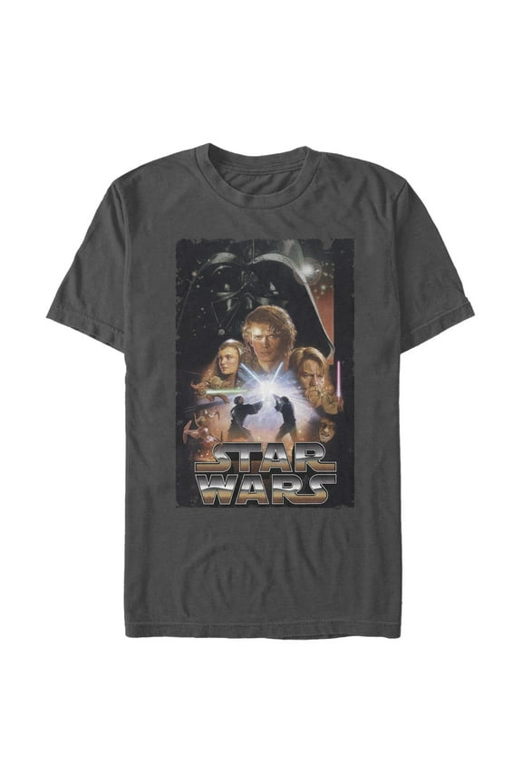 Men's Star Wars: Revenge of the Sith Episode 3 Retro Movie Poster Graphic T-Shirt