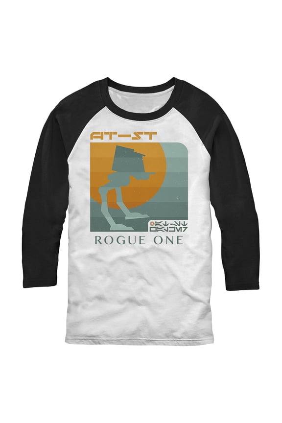 Men's Star Wars: Rogue One AT-ST Sunset Baseball Graphic Tee White/Black Large