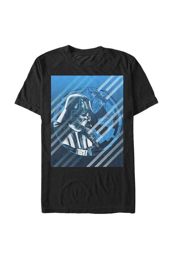 Men's Star Wars Rogue One Darth Vader Death Star Stripes Graphic Tee Black 4X Large