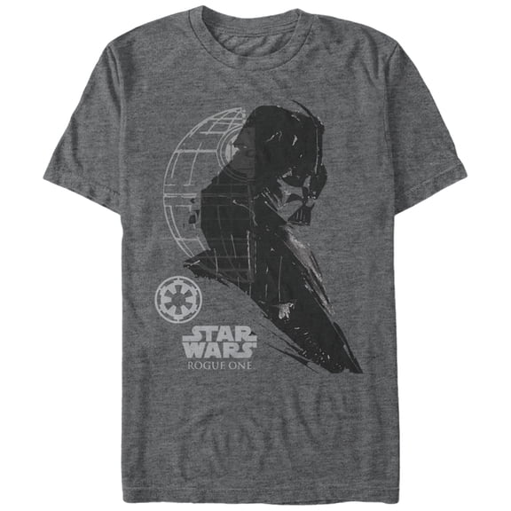 Men's Star Wars Rogue One Darth Vader Profile Shadow  Graphic Tee Charcoal Heather Small