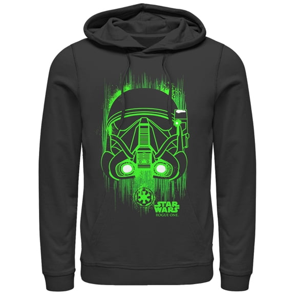 Men's Star Wars Rogue One Death Trooper Helmet Spray Paint Pull Over Hoodie Black Large