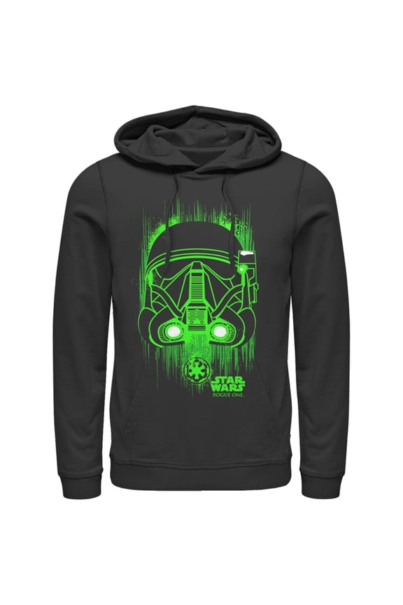 Men's Star Wars Rogue One Death Trooper Helmet Spray Paint Pull Over Hoodie Black Medium